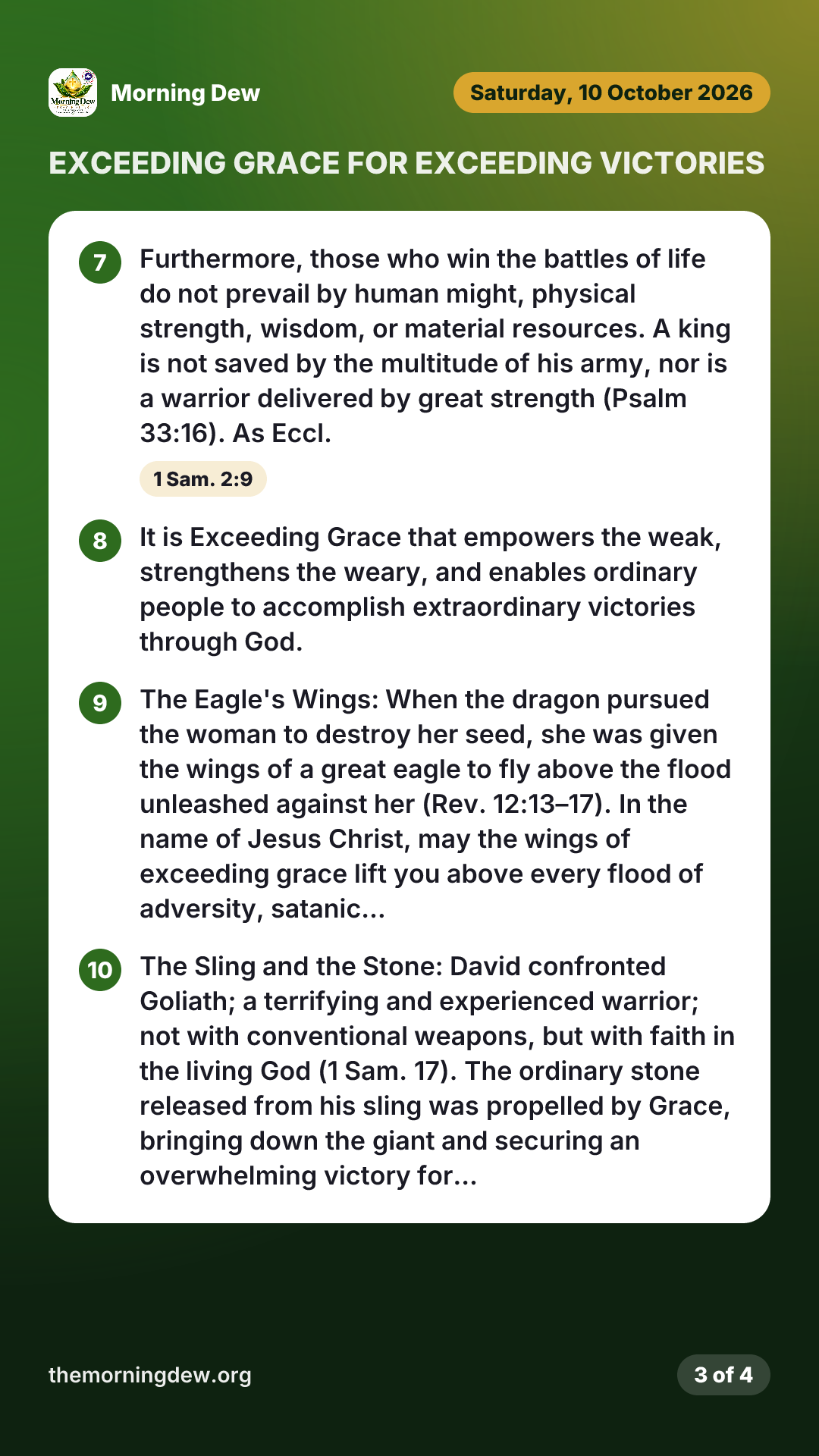 EXCEEDING GRACE FOR EXCEEDING VICTORIES, picture 3 of 4
