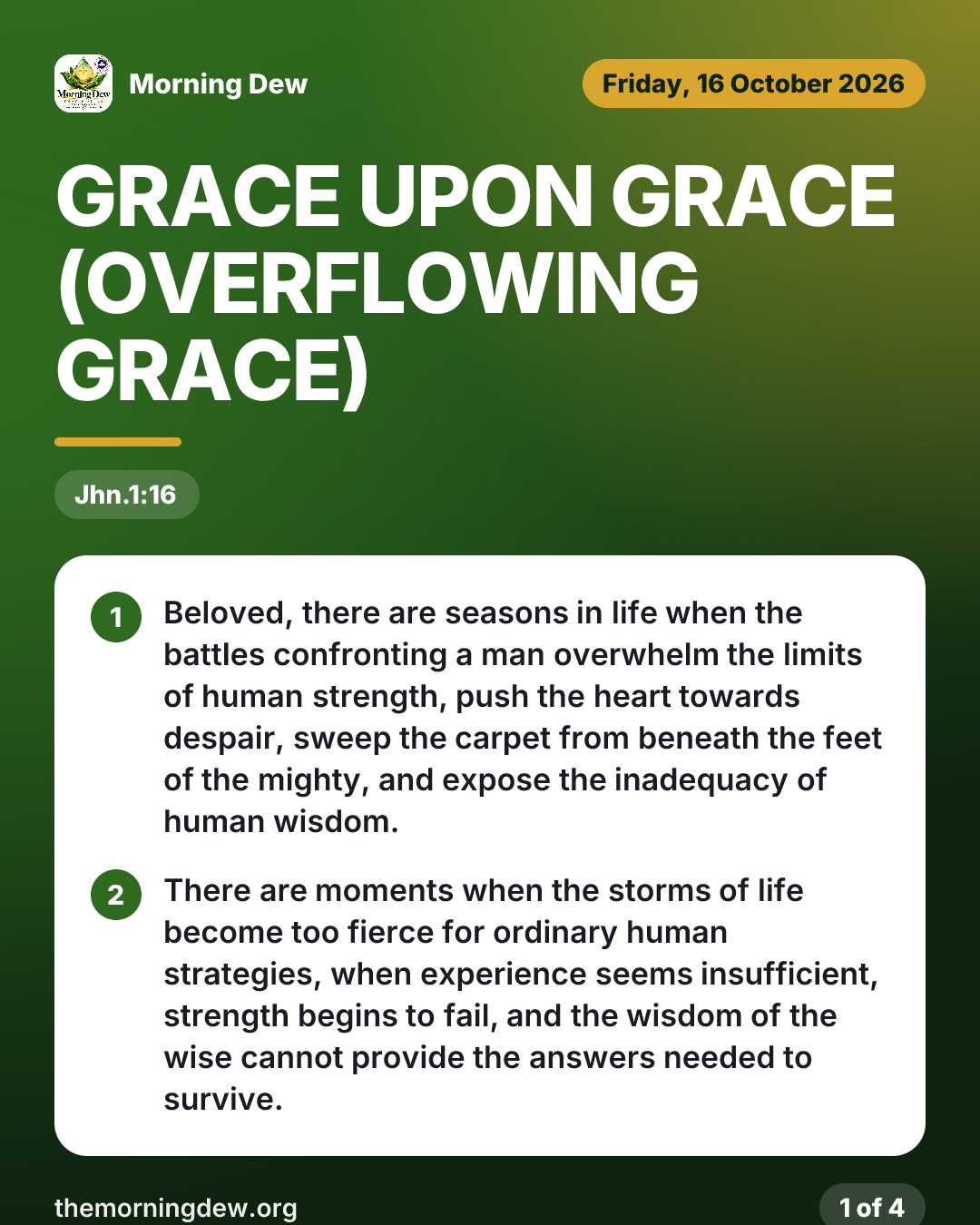 GRACE UPON GRACE (OVERFLOWING GRACE), picture 1 of 4