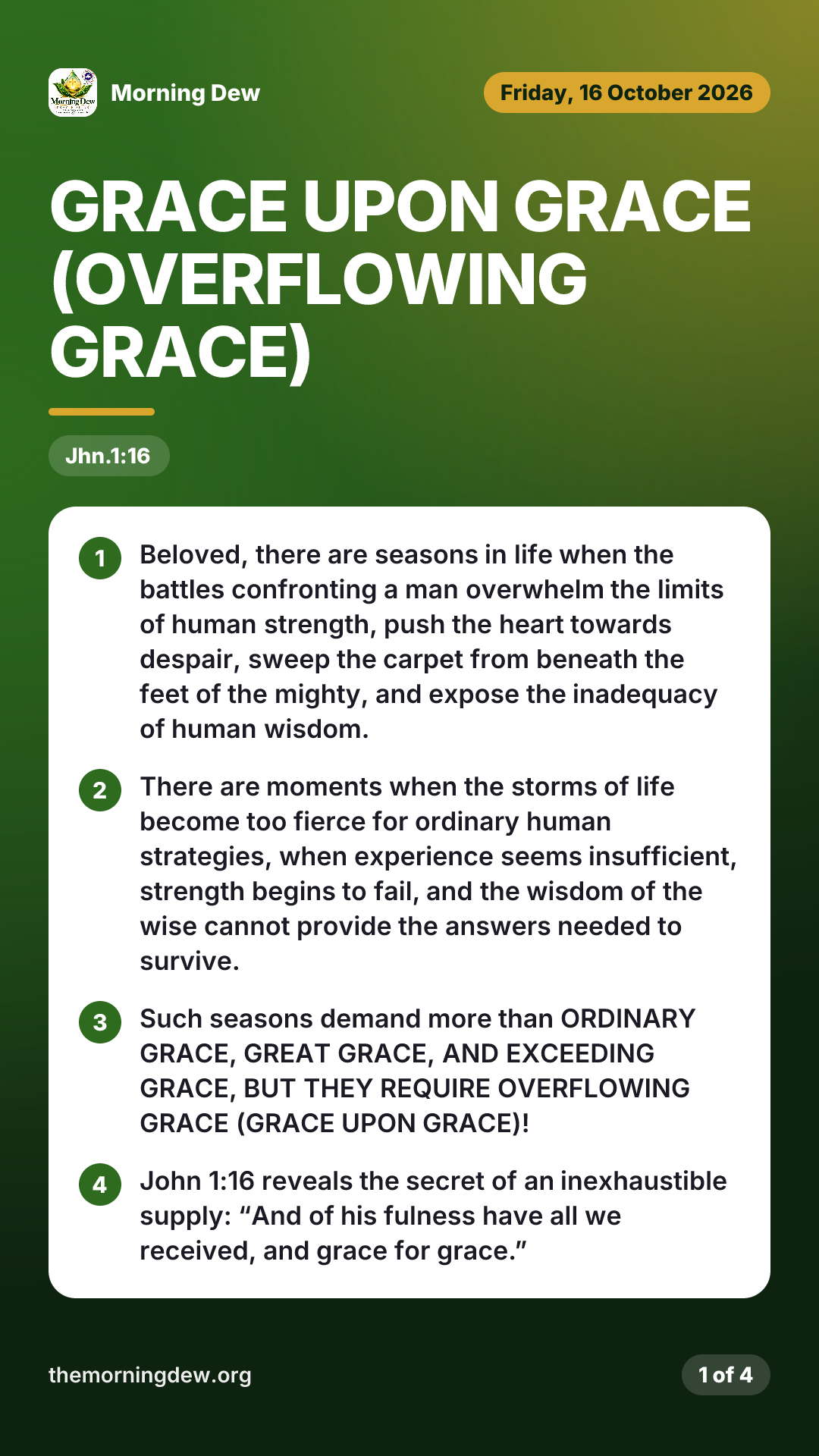 GRACE UPON GRACE (OVERFLOWING GRACE), picture 1 of 4