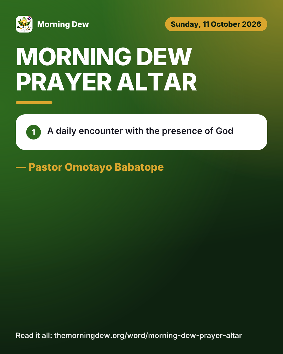 Morning Dew Prayer Altar, picture 1 of 1