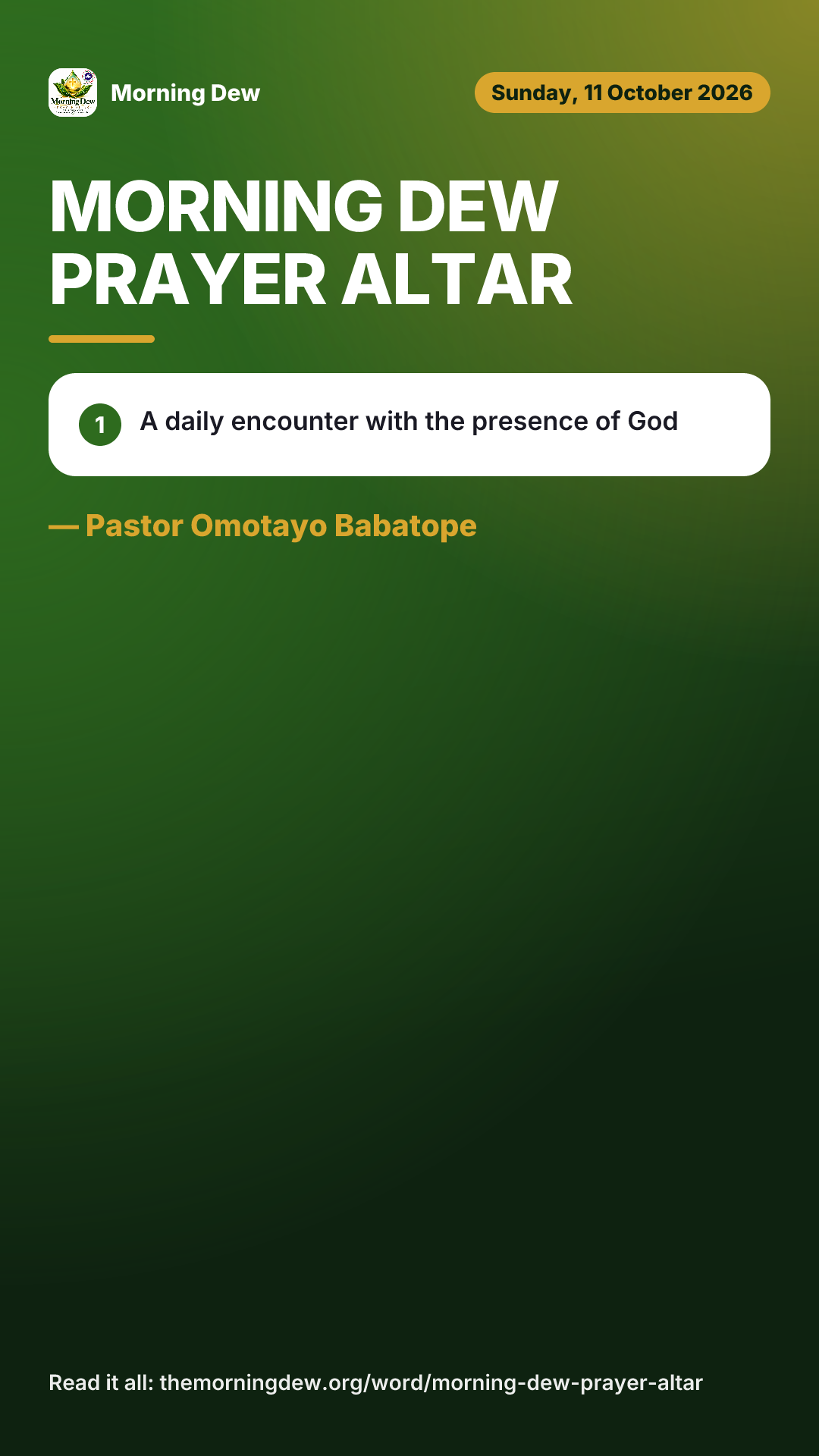 Morning Dew Prayer Altar, picture 1 of 1