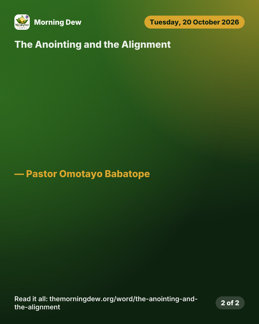 The Anointing and the Alignment, picture 2 of 2