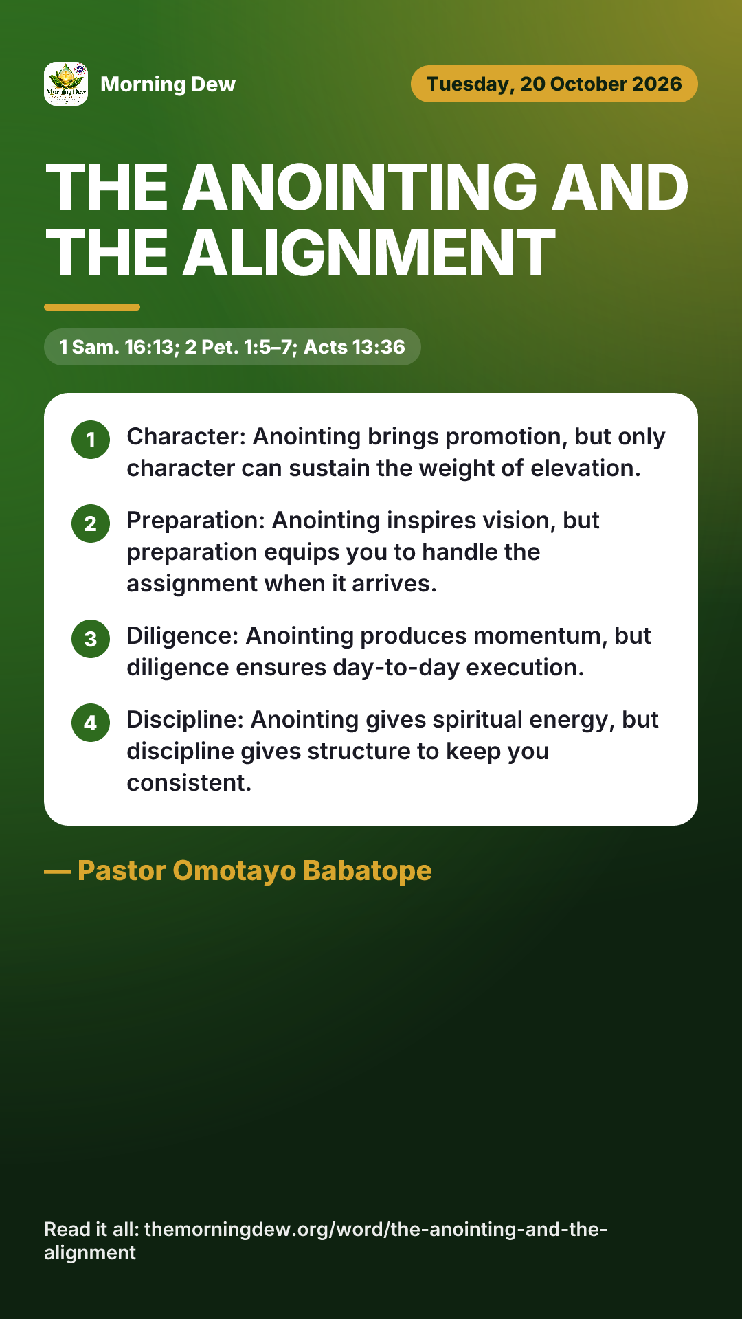 The Anointing and the Alignment, picture 1 of 1