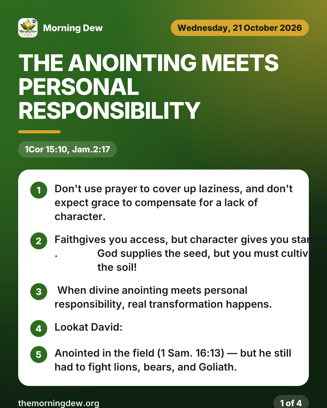 The Anointing Meets Personal Responsibility, picture 1 of 4