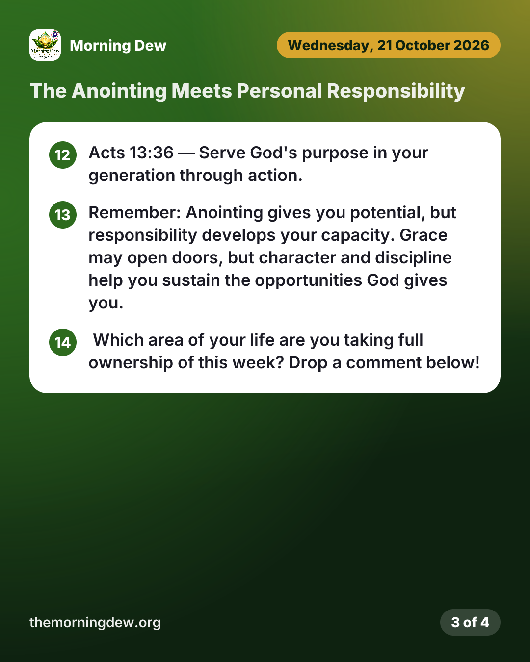 The Anointing Meets Personal Responsibility, picture 3 of 4