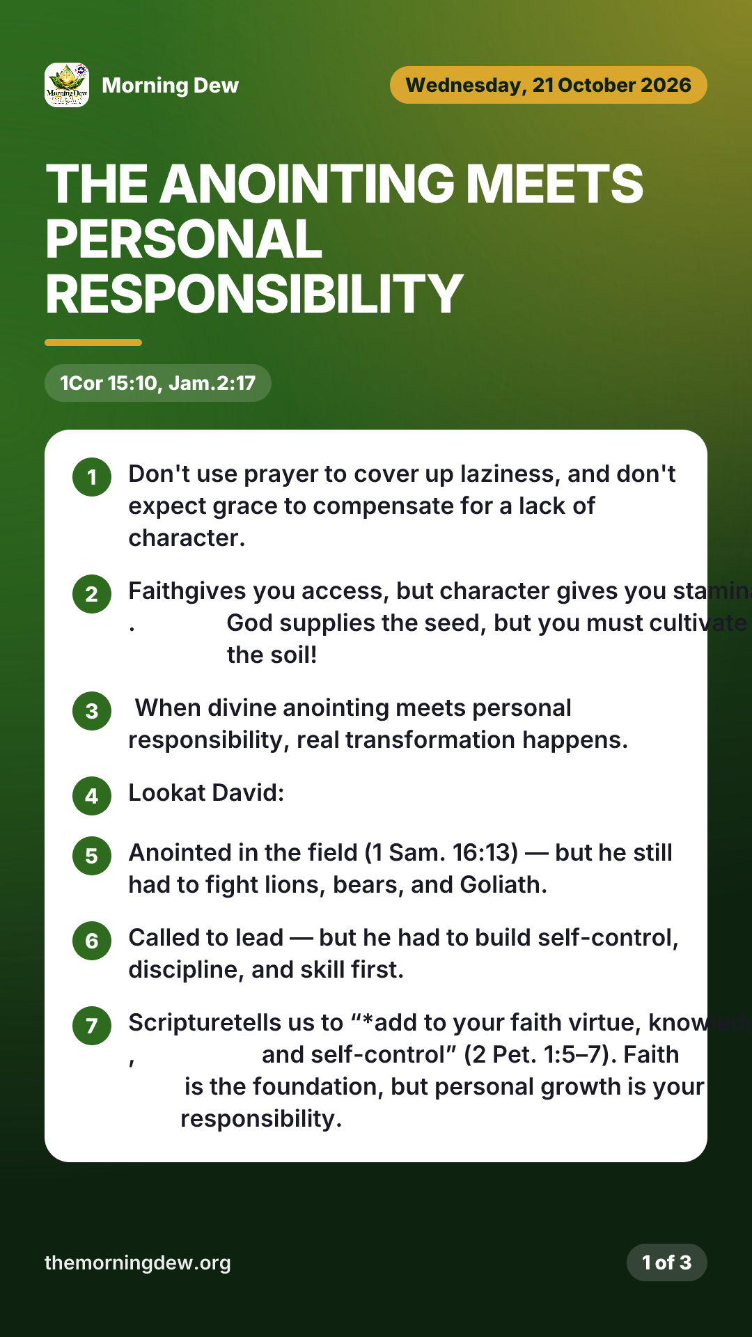The Anointing Meets Personal Responsibility, picture 1 of 3