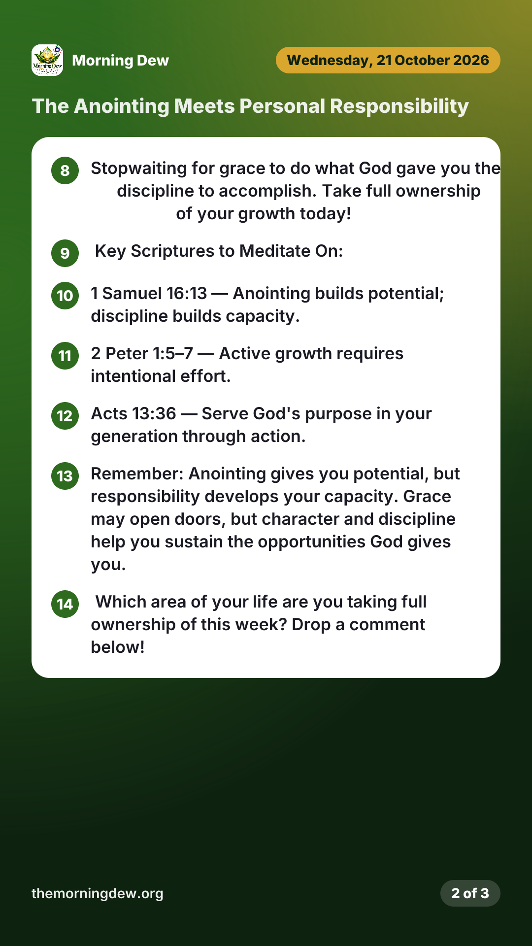The Anointing Meets Personal Responsibility, picture 2 of 3