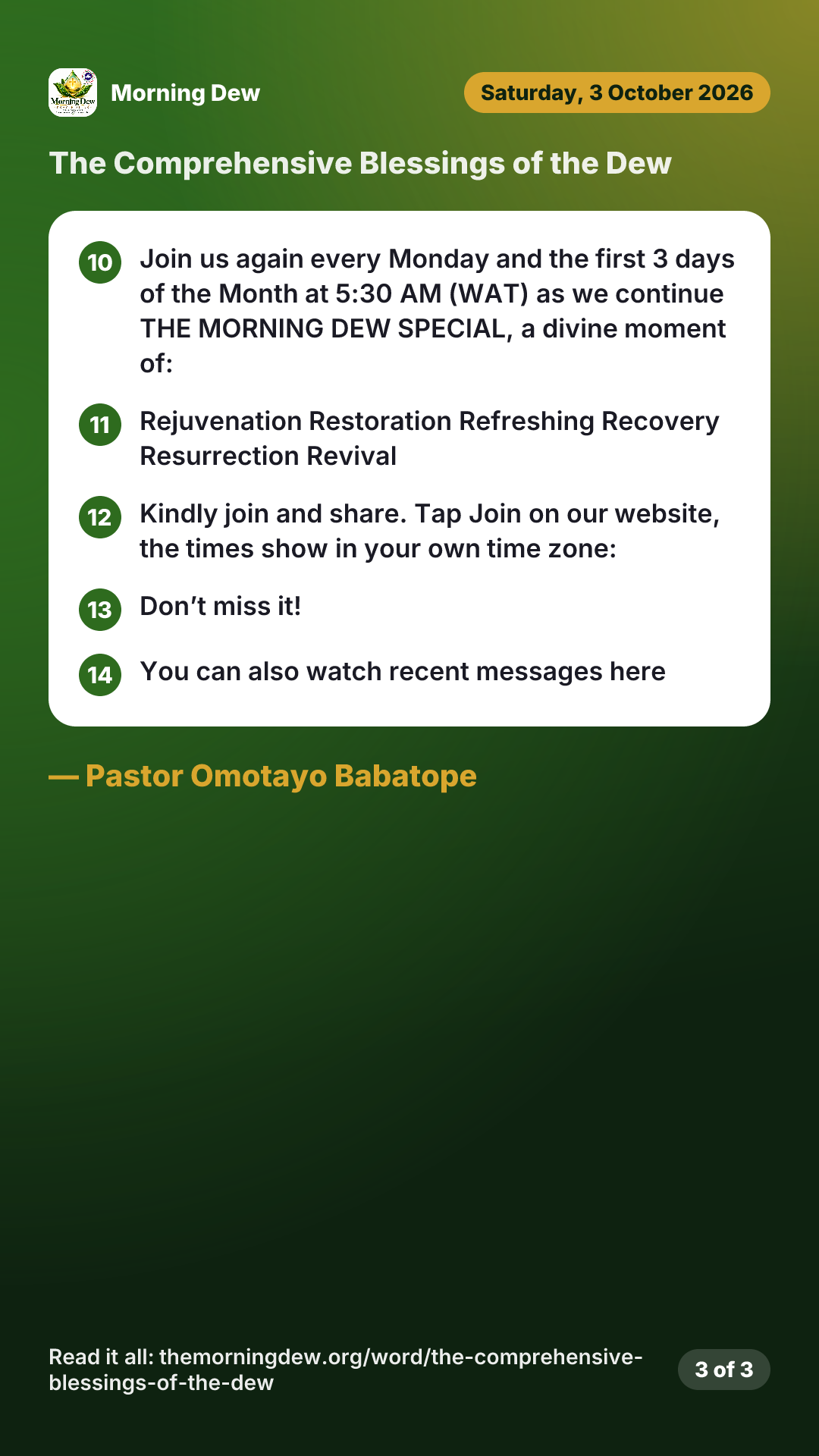 The Comprehensive Blessings of the Dew, picture 3 of 3