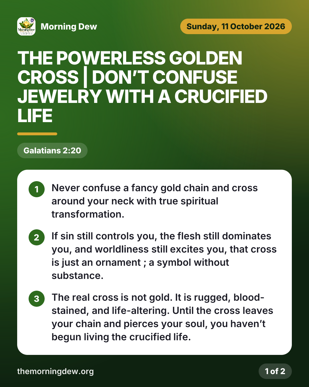 The Powerless Golden Cross | Don’t Confuse Jewelry with a Crucified Life, picture 1 of 2