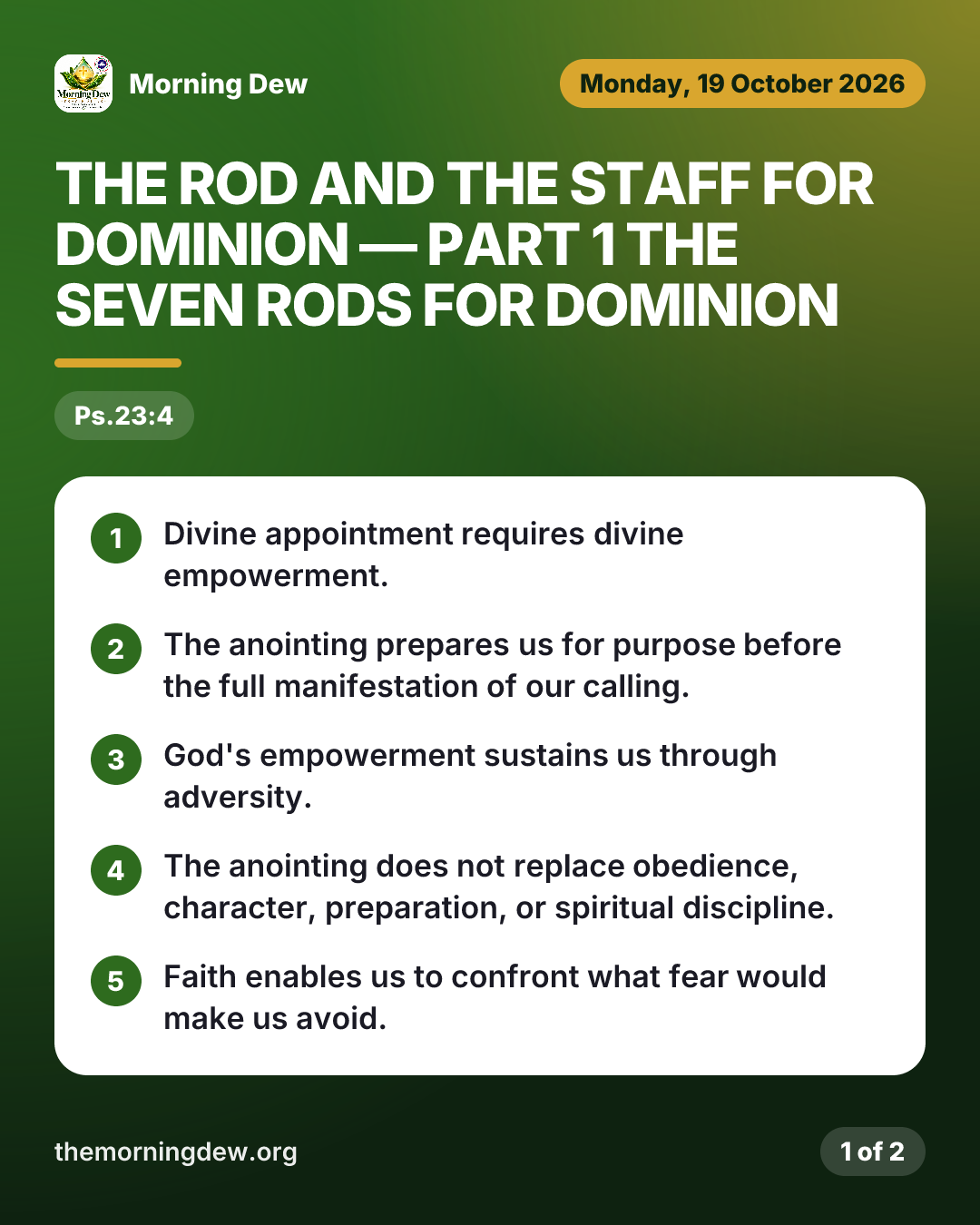 THE ROD AND THE STAFF FOR DOMINION — PART 1 THE SEVEN RODS FOR DOMINION, picture 1 of 2