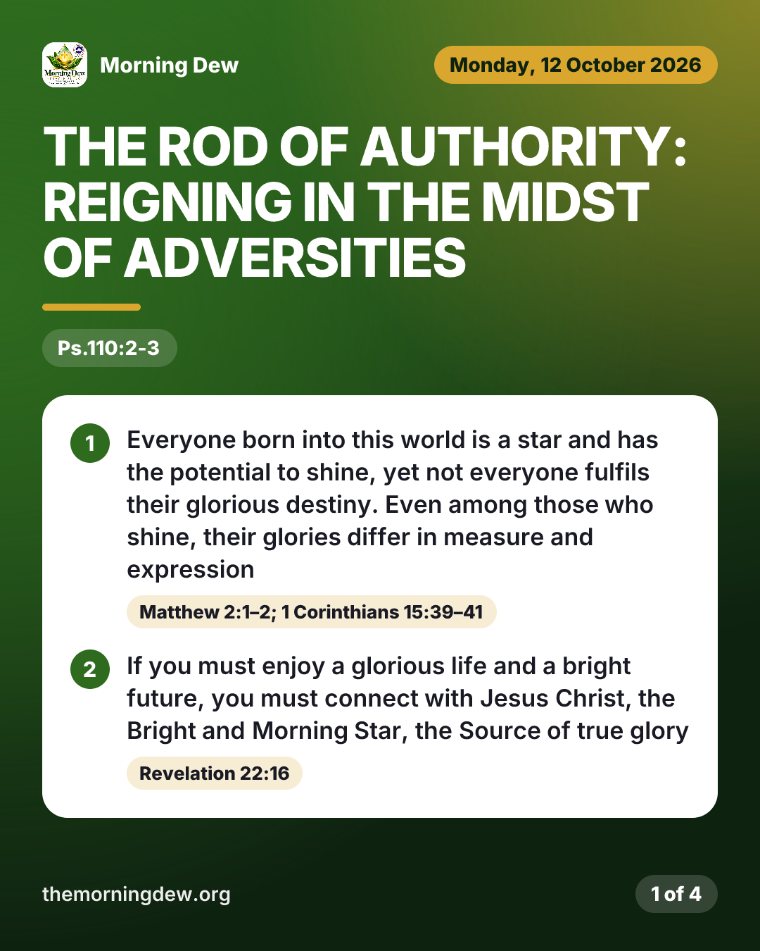THE ROD OF AUTHORITY: REIGNING IN THE MIDST OF ADVERSITIES, picture 1 of 4