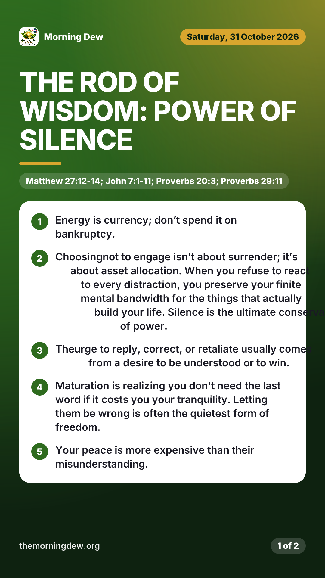 The Rod of Wisdom: Power of Silence, picture 1 of 2